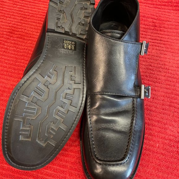 Prada Mens Buckle Boots Black Leather Mid Calf Round Toe Made In Italy - Picture 7 of 16